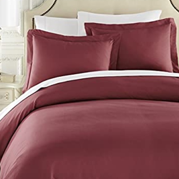 Duvet COVER Set KING 3 pc Cranberry NEW